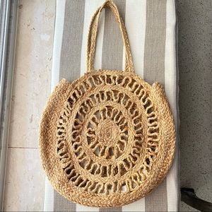 Zara Basic Collection Beach Tote Woven Jute Straw Bag